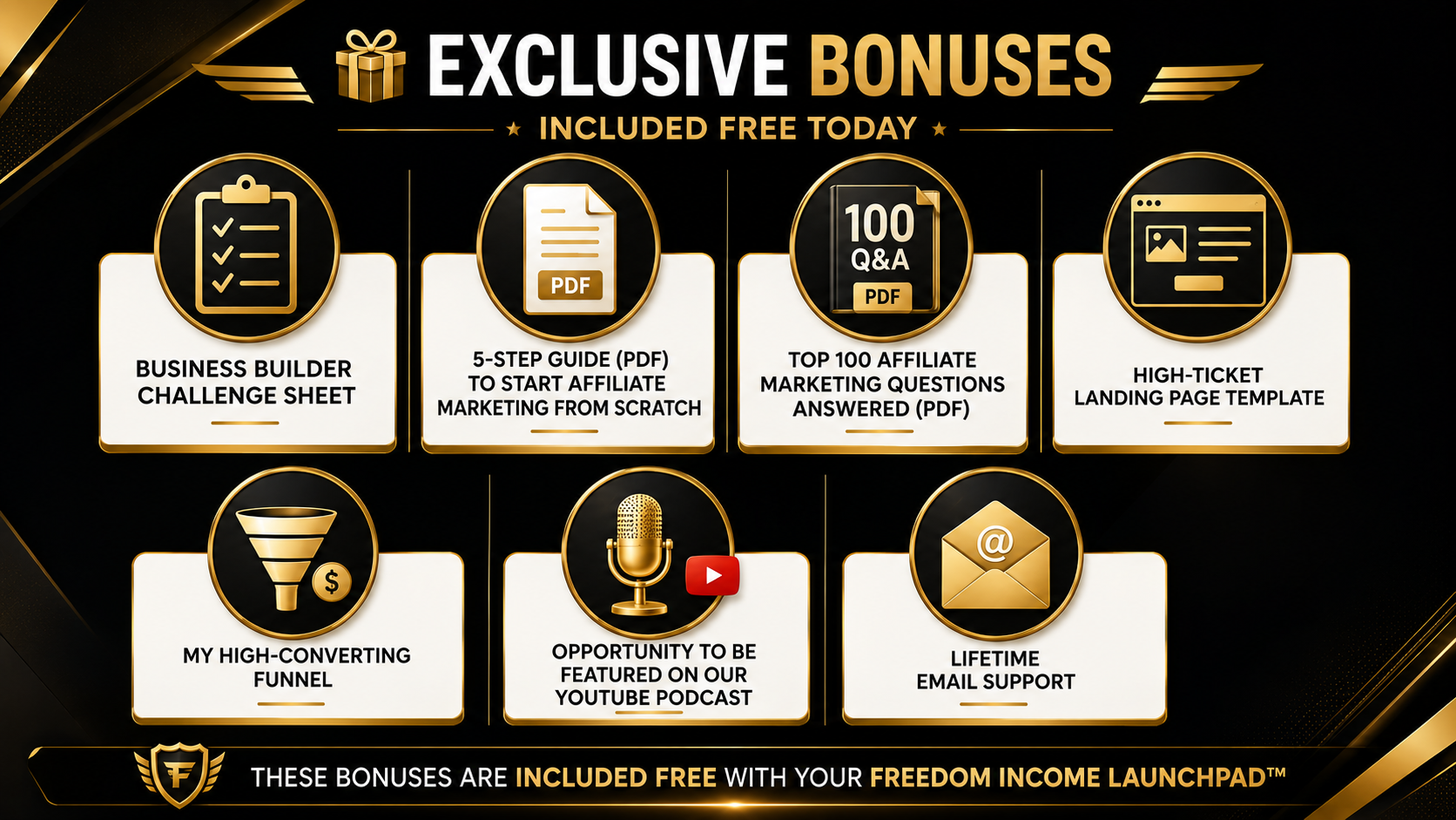 Freedom Income Launchpad bonuses overview